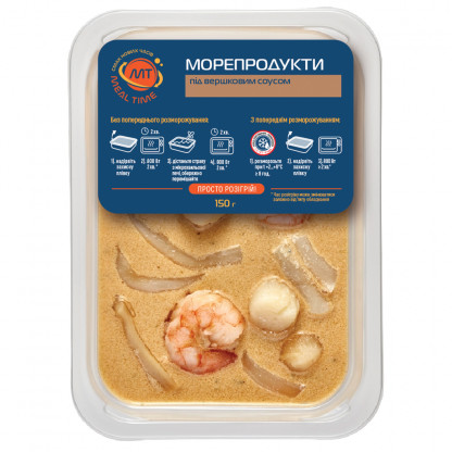 Морепродукти з вершковим соусом (готова страва) зображення