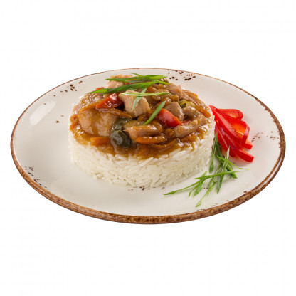 Курка під соусом «Териякі» з овочами та рисом (готова страва) зображення 2