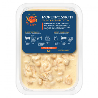 Морепродукти під вершковим соусом (готова страва) зображення
