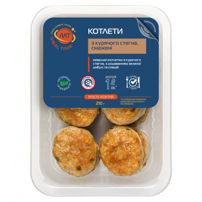 Котлеты из куриного бедра, жареные (готовое блюдо) изображение